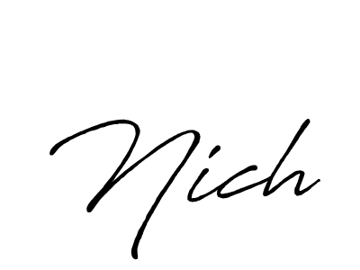 Create a beautiful signature design for name Nich. With this signature (Antro_Vectra_Bolder) fonts, you can make a handwritten signature for free. Nich signature style 7 images and pictures png