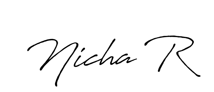 Create a beautiful signature design for name Nicha R. With this signature (Antro_Vectra_Bolder) fonts, you can make a handwritten signature for free. Nicha R signature style 7 images and pictures png