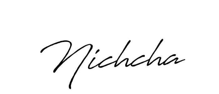 Make a beautiful signature design for name Nichcha. With this signature (Antro_Vectra_Bolder) style, you can create a handwritten signature for free. Nichcha signature style 7 images and pictures png