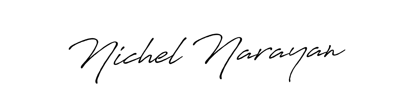 Antro_Vectra_Bolder is a professional signature style that is perfect for those who want to add a touch of class to their signature. It is also a great choice for those who want to make their signature more unique. Get Nichel Narayan name to fancy signature for free. Nichel Narayan signature style 7 images and pictures png