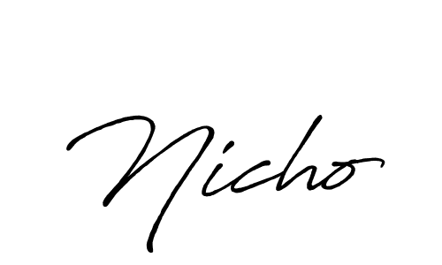 Design your own signature with our free online signature maker. With this signature software, you can create a handwritten (Antro_Vectra_Bolder) signature for name Nicho. Nicho signature style 7 images and pictures png