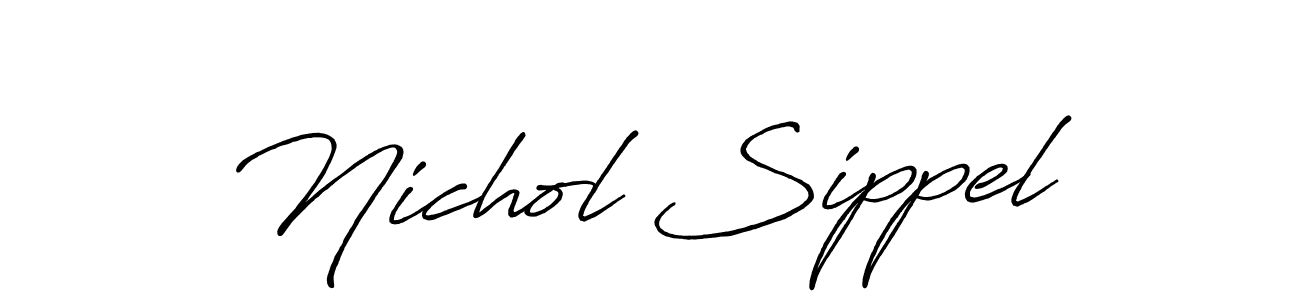 Create a beautiful signature design for name Nichol Sippel. With this signature (Antro_Vectra_Bolder) fonts, you can make a handwritten signature for free. Nichol Sippel signature style 7 images and pictures png