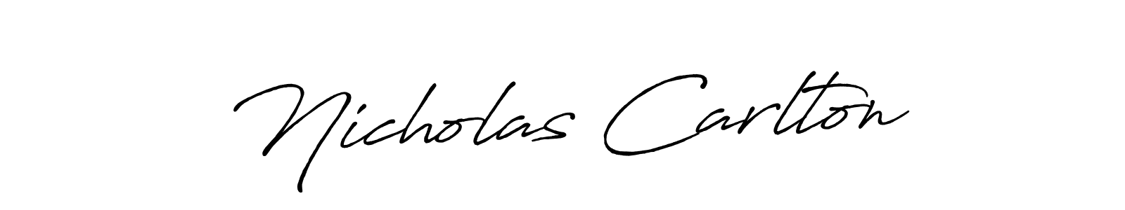 Make a beautiful signature design for name Nicholas Carlton. With this signature (Antro_Vectra_Bolder) style, you can create a handwritten signature for free. Nicholas Carlton signature style 7 images and pictures png