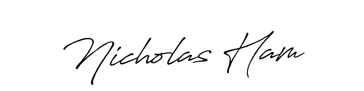 Similarly Antro_Vectra_Bolder is the best handwritten signature design. Signature creator online .You can use it as an online autograph creator for name Nicholas Ham. Nicholas Ham signature style 7 images and pictures png