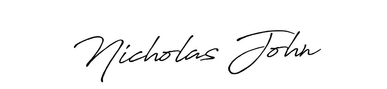 Create a beautiful signature design for name Nicholas John. With this signature (Antro_Vectra_Bolder) fonts, you can make a handwritten signature for free. Nicholas John signature style 7 images and pictures png