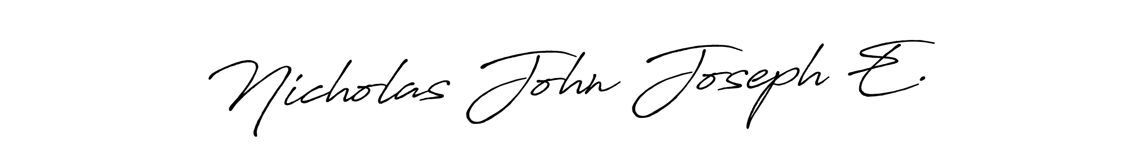 Create a beautiful signature design for name Nicholas John Joseph E.. With this signature (Antro_Vectra_Bolder) fonts, you can make a handwritten signature for free. Nicholas John Joseph E. signature style 7 images and pictures png