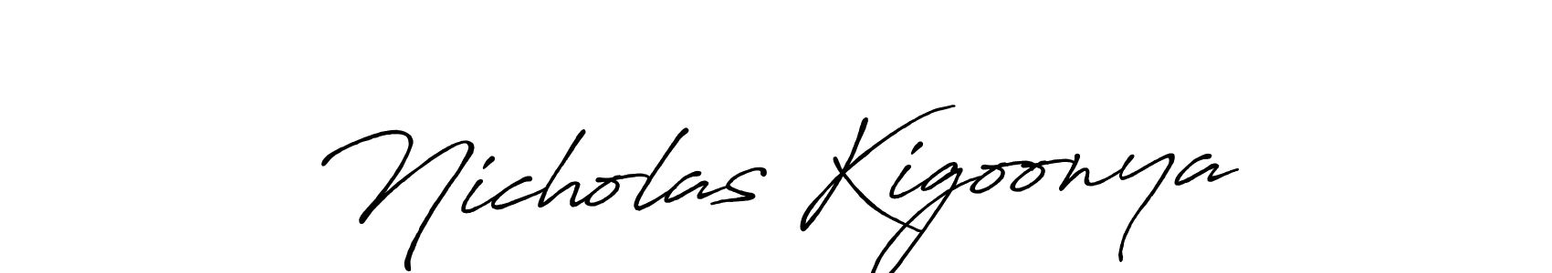 How to make Nicholas Kigoonya signature? Antro_Vectra_Bolder is a professional autograph style. Create handwritten signature for Nicholas Kigoonya name. Nicholas Kigoonya signature style 7 images and pictures png