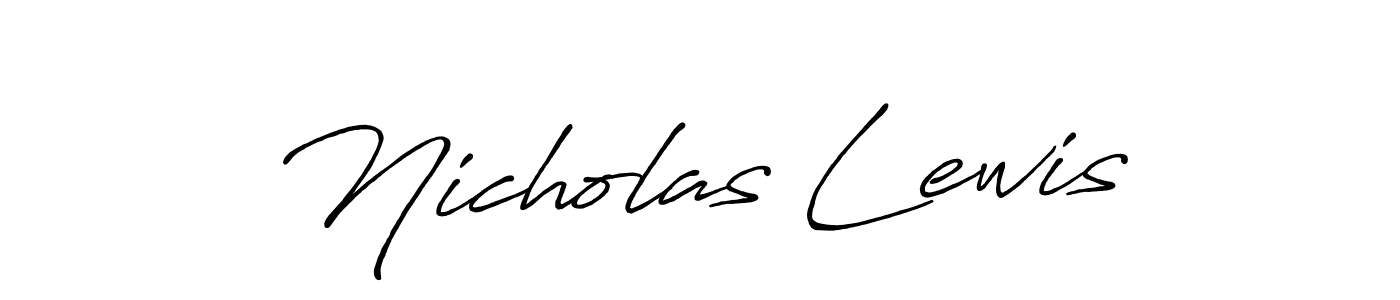 Make a beautiful signature design for name Nicholas Lewis. With this signature (Antro_Vectra_Bolder) style, you can create a handwritten signature for free. Nicholas Lewis signature style 7 images and pictures png
