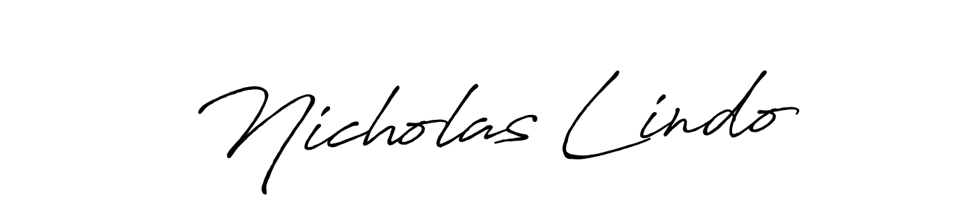 Create a beautiful signature design for name Nicholas Lindo. With this signature (Antro_Vectra_Bolder) fonts, you can make a handwritten signature for free. Nicholas Lindo signature style 7 images and pictures png