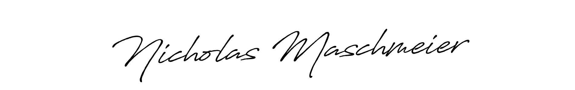 This is the best signature style for the Nicholas Maschmeier name. Also you like these signature font (Antro_Vectra_Bolder). Mix name signature. Nicholas Maschmeier signature style 7 images and pictures png