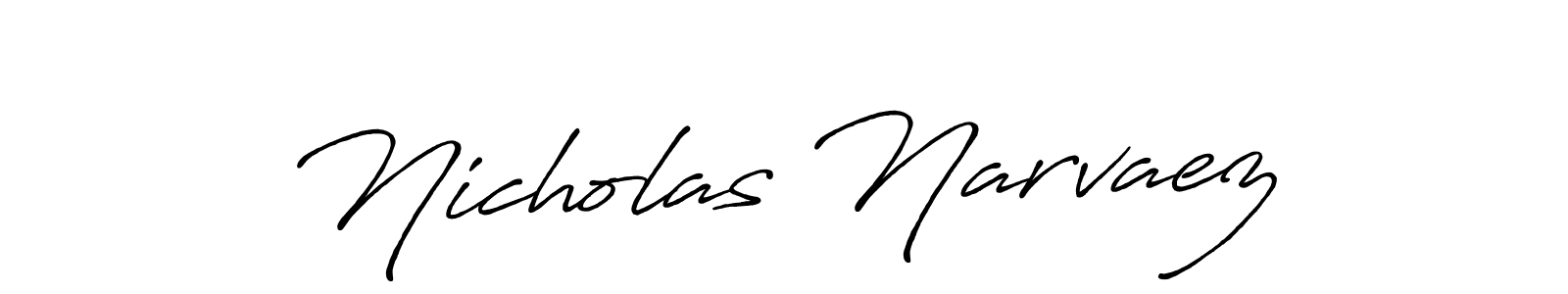 Make a beautiful signature design for name Nicholas Narvaez. With this signature (Antro_Vectra_Bolder) style, you can create a handwritten signature for free. Nicholas Narvaez signature style 7 images and pictures png
