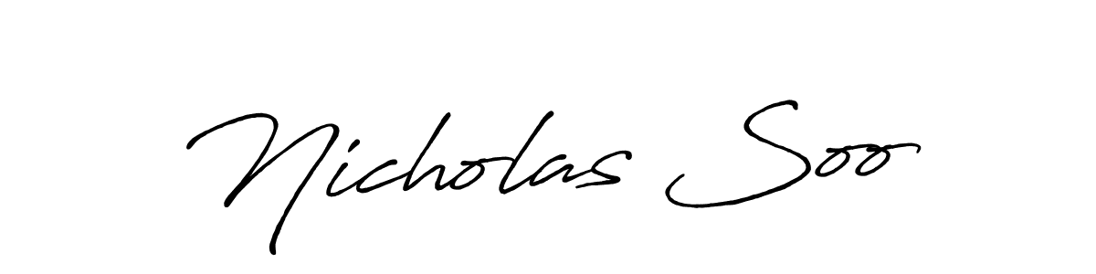 The best way (Antro_Vectra_Bolder) to make a short signature is to pick only two or three words in your name. The name Nicholas Soo include a total of six letters. For converting this name. Nicholas Soo signature style 7 images and pictures png