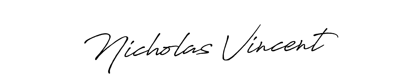 Use a signature maker to create a handwritten signature online. With this signature software, you can design (Antro_Vectra_Bolder) your own signature for name Nicholas Vincent. Nicholas Vincent signature style 7 images and pictures png