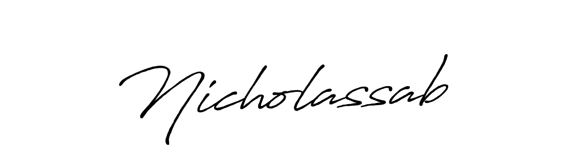 if you are searching for the best signature style for your name Nicholassab. so please give up your signature search. here we have designed multiple signature styles  using Antro_Vectra_Bolder. Nicholassab signature style 7 images and pictures png