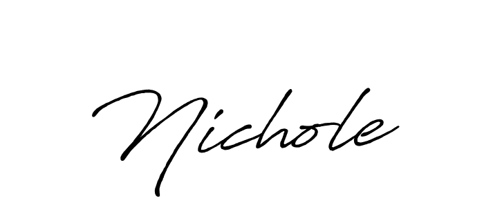 You should practise on your own different ways (Antro_Vectra_Bolder) to write your name (Nichole) in signature. don't let someone else do it for you. Nichole signature style 7 images and pictures png