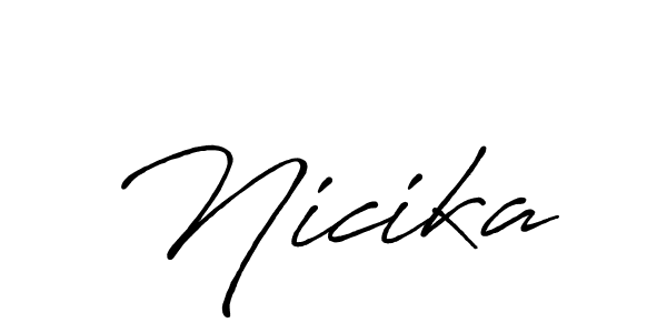 Similarly Antro_Vectra_Bolder is the best handwritten signature design. Signature creator online .You can use it as an online autograph creator for name Nicika. Nicika signature style 7 images and pictures png