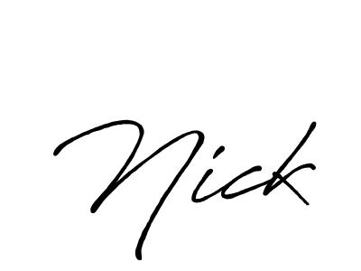 How to make Nick signature? Antro_Vectra_Bolder is a professional autograph style. Create handwritten signature for Nick name. Nick signature style 7 images and pictures png