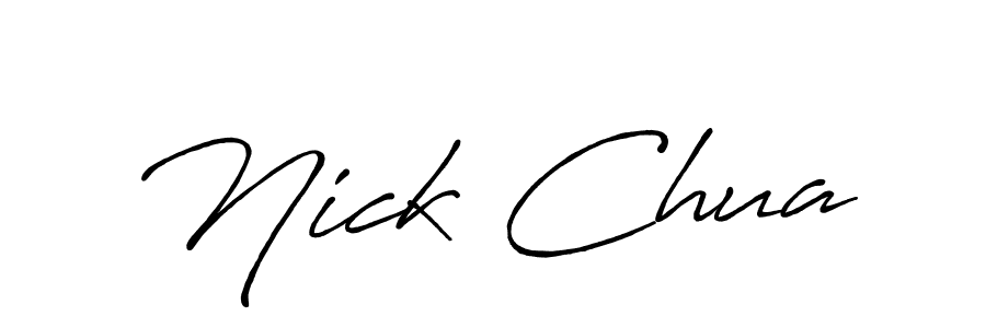 Use a signature maker to create a handwritten signature online. With this signature software, you can design (Antro_Vectra_Bolder) your own signature for name Nick Chua. Nick Chua signature style 7 images and pictures png