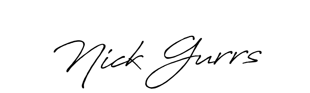 How to make Nick Gurrs name signature. Use Antro_Vectra_Bolder style for creating short signs online. This is the latest handwritten sign. Nick Gurrs signature style 7 images and pictures png