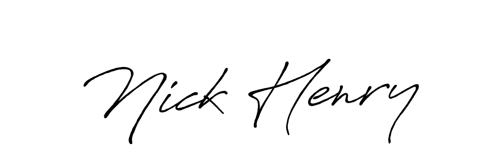 Nick Henry stylish signature style. Best Handwritten Sign (Antro_Vectra_Bolder) for my name. Handwritten Signature Collection Ideas for my name Nick Henry. Nick Henry signature style 7 images and pictures png