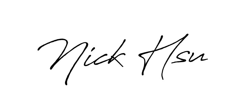 Design your own signature with our free online signature maker. With this signature software, you can create a handwritten (Antro_Vectra_Bolder) signature for name Nick Hsu. Nick Hsu signature style 7 images and pictures png