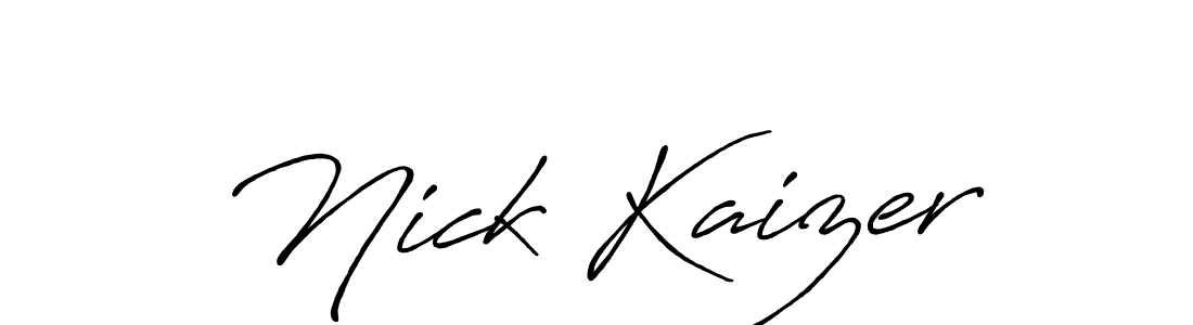 How to make Nick Kaizer name signature. Use Antro_Vectra_Bolder style for creating short signs online. This is the latest handwritten sign. Nick Kaizer signature style 7 images and pictures png