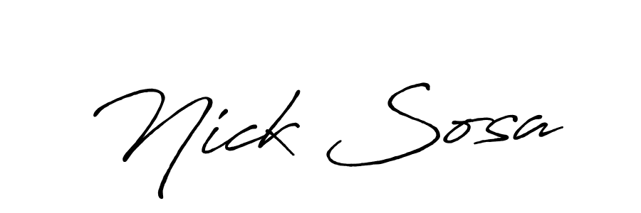 How to make Nick Sosa name signature. Use Antro_Vectra_Bolder style for creating short signs online. This is the latest handwritten sign. Nick Sosa signature style 7 images and pictures png