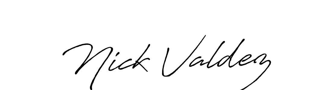 Design your own signature with our free online signature maker. With this signature software, you can create a handwritten (Antro_Vectra_Bolder) signature for name Nick Valdez. Nick Valdez signature style 7 images and pictures png