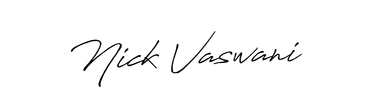 Use a signature maker to create a handwritten signature online. With this signature software, you can design (Antro_Vectra_Bolder) your own signature for name Nick Vaswani. Nick Vaswani signature style 7 images and pictures png