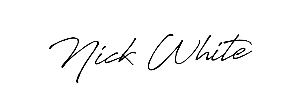 if you are searching for the best signature style for your name Nick White. so please give up your signature search. here we have designed multiple signature styles  using Antro_Vectra_Bolder. Nick White signature style 7 images and pictures png