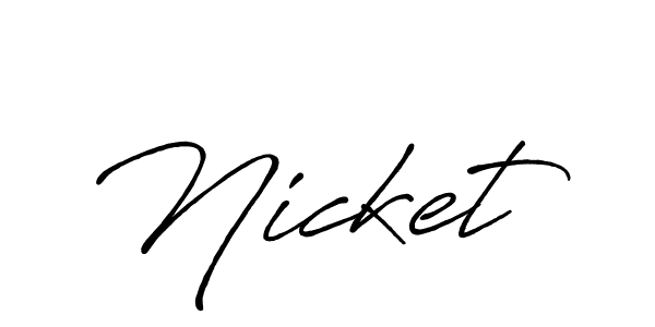 You should practise on your own different ways (Antro_Vectra_Bolder) to write your name (Nicket) in signature. don't let someone else do it for you. Nicket signature style 7 images and pictures png