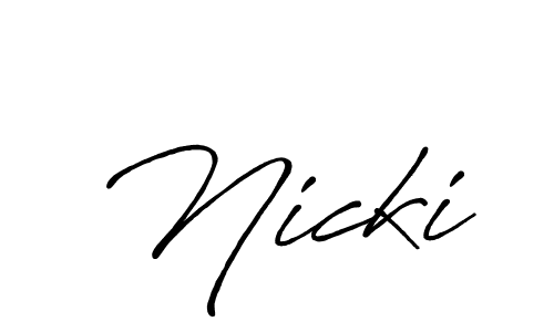 Make a beautiful signature design for name Nicki. With this signature (Antro_Vectra_Bolder) style, you can create a handwritten signature for free. Nicki signature style 7 images and pictures png