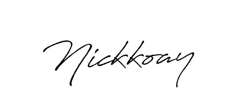 Use a signature maker to create a handwritten signature online. With this signature software, you can design (Antro_Vectra_Bolder) your own signature for name Nickkoay. Nickkoay signature style 7 images and pictures png