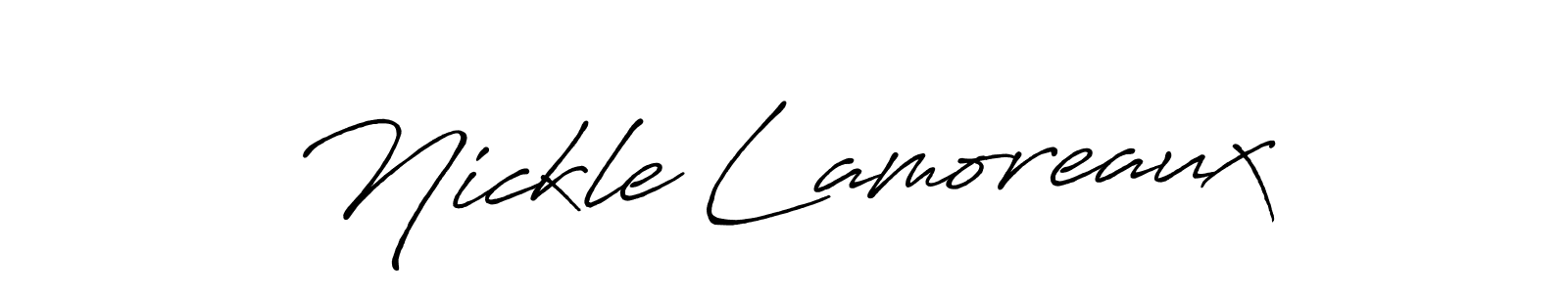 You should practise on your own different ways (Antro_Vectra_Bolder) to write your name (Nickle Lamoreaux) in signature. don't let someone else do it for you. Nickle Lamoreaux signature style 7 images and pictures png