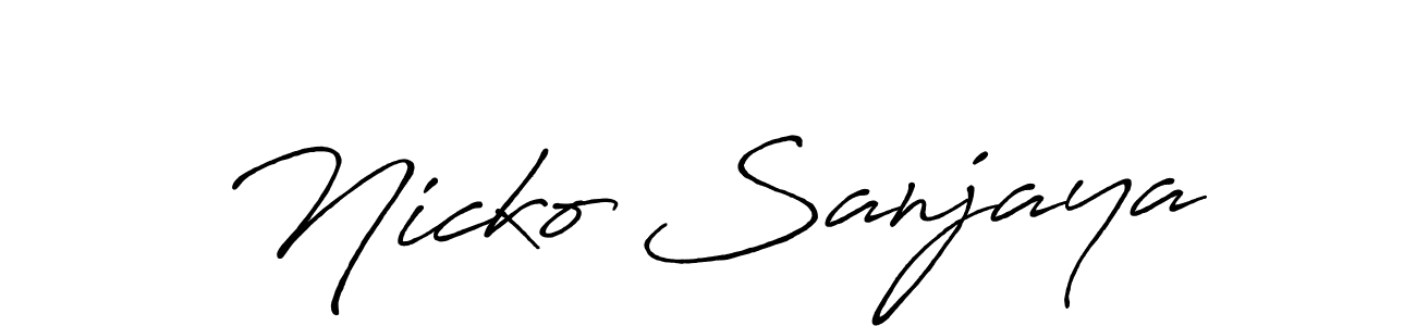 Design your own signature with our free online signature maker. With this signature software, you can create a handwritten (Antro_Vectra_Bolder) signature for name Nicko Sanjaya. Nicko Sanjaya signature style 7 images and pictures png