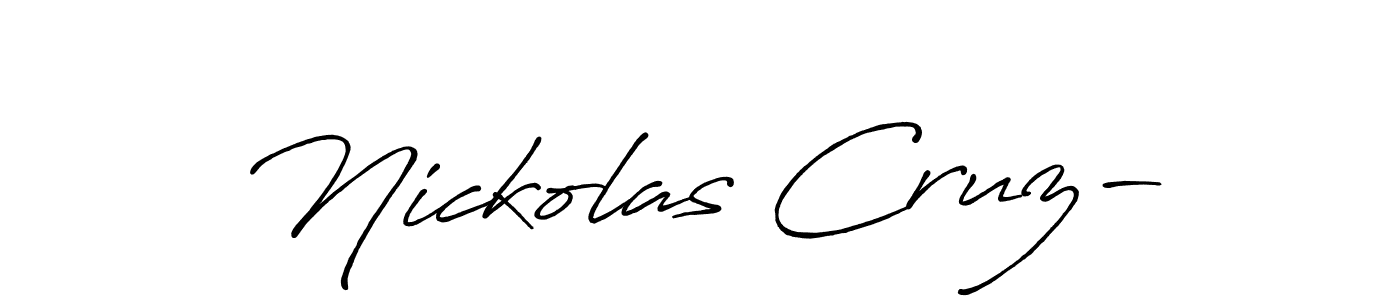 You can use this online signature creator to create a handwritten signature for the name Nickolas Cruz-. This is the best online autograph maker. Nickolas Cruz- signature style 7 images and pictures png
