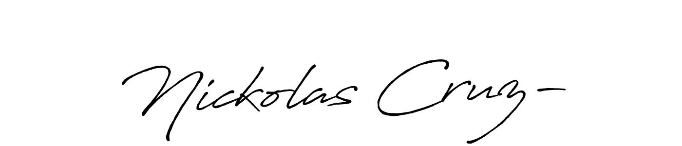 if you are searching for the best signature style for your name Nickolas Cruz-. so please give up your signature search. here we have designed multiple signature styles  using Antro_Vectra_Bolder. Nickolas Cruz- signature style 7 images and pictures png