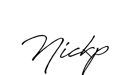 Use a signature maker to create a handwritten signature online. With this signature software, you can design (Antro_Vectra_Bolder) your own signature for name Nickp. Nickp signature style 7 images and pictures png