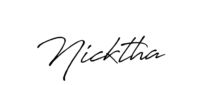 How to make Nicktha name signature. Use Antro_Vectra_Bolder style for creating short signs online. This is the latest handwritten sign. Nicktha signature style 7 images and pictures png