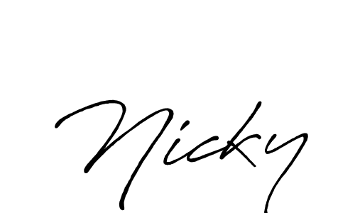 Make a beautiful signature design for name Nicky. With this signature (Antro_Vectra_Bolder) style, you can create a handwritten signature for free. Nicky signature style 7 images and pictures png