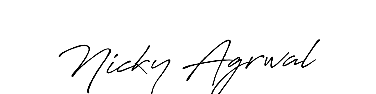 Nicky Agrwal stylish signature style. Best Handwritten Sign (Antro_Vectra_Bolder) for my name. Handwritten Signature Collection Ideas for my name Nicky Agrwal. Nicky Agrwal signature style 7 images and pictures png