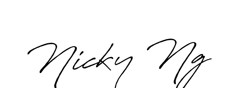 Create a beautiful signature design for name Nicky Ng. With this signature (Antro_Vectra_Bolder) fonts, you can make a handwritten signature for free. Nicky Ng signature style 7 images and pictures png