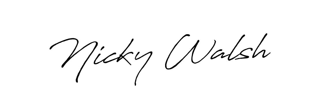 Nicky Walsh stylish signature style. Best Handwritten Sign (Antro_Vectra_Bolder) for my name. Handwritten Signature Collection Ideas for my name Nicky Walsh. Nicky Walsh signature style 7 images and pictures png