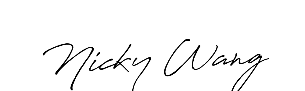 Use a signature maker to create a handwritten signature online. With this signature software, you can design (Antro_Vectra_Bolder) your own signature for name Nicky Wang. Nicky Wang signature style 7 images and pictures png