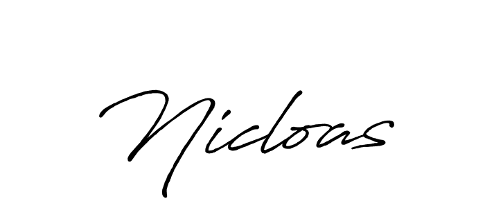 Similarly Antro_Vectra_Bolder is the best handwritten signature design. Signature creator online .You can use it as an online autograph creator for name Nicloas. Nicloas signature style 7 images and pictures png