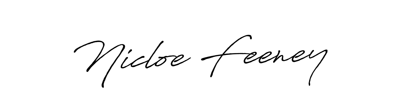 Make a beautiful signature design for name Nicloe Feeney. With this signature (Antro_Vectra_Bolder) style, you can create a handwritten signature for free. Nicloe Feeney signature style 7 images and pictures png