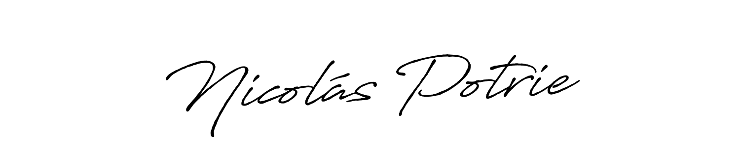 Antro_Vectra_Bolder is a professional signature style that is perfect for those who want to add a touch of class to their signature. It is also a great choice for those who want to make their signature more unique. Get Nicolás Potrie name to fancy signature for free. Nicolás Potrie signature style 7 images and pictures png