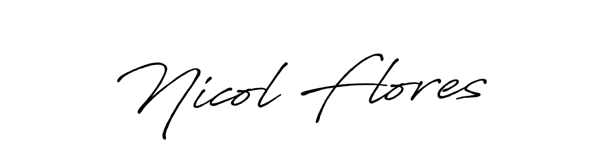 The best way (Antro_Vectra_Bolder) to make a short signature is to pick only two or three words in your name. The name Nicol Flores include a total of six letters. For converting this name. Nicol Flores signature style 7 images and pictures png