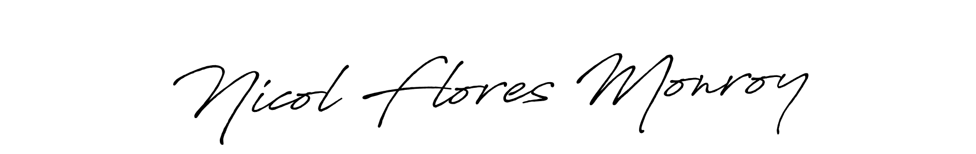 Use a signature maker to create a handwritten signature online. With this signature software, you can design (Antro_Vectra_Bolder) your own signature for name Nicol Flores Monroy. Nicol Flores Monroy signature style 7 images and pictures png