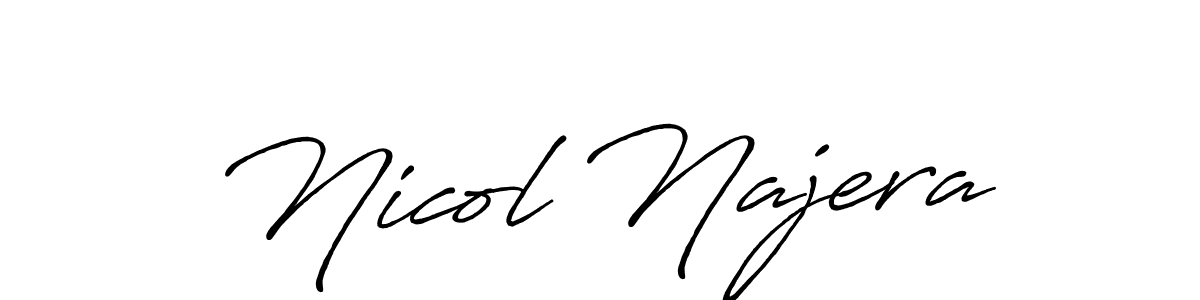 if you are searching for the best signature style for your name Nicol Najera. so please give up your signature search. here we have designed multiple signature styles  using Antro_Vectra_Bolder. Nicol Najera signature style 7 images and pictures png